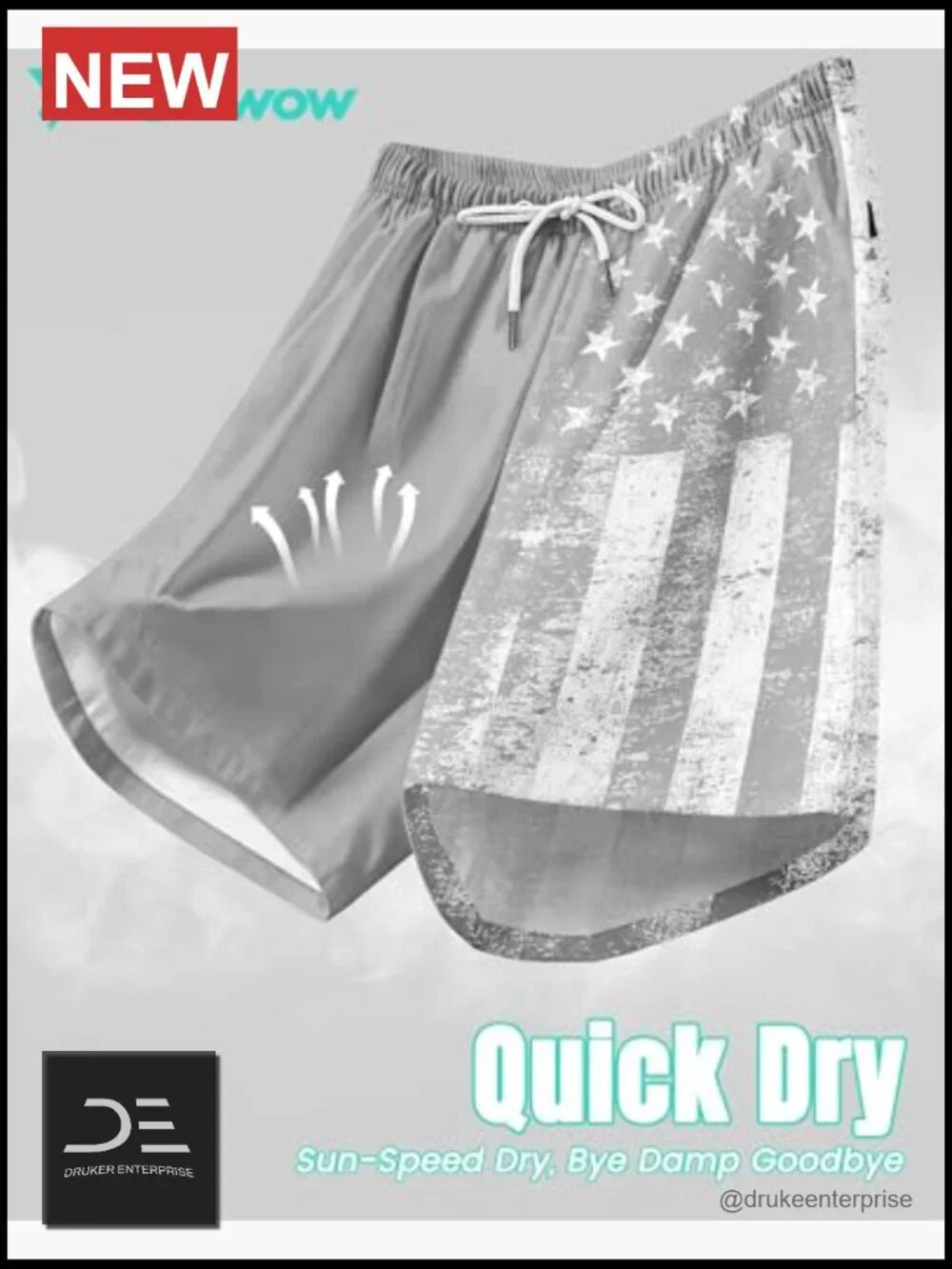 Men's Swim Trunks with Compression Liner Quick Dry Zipper Pockets
